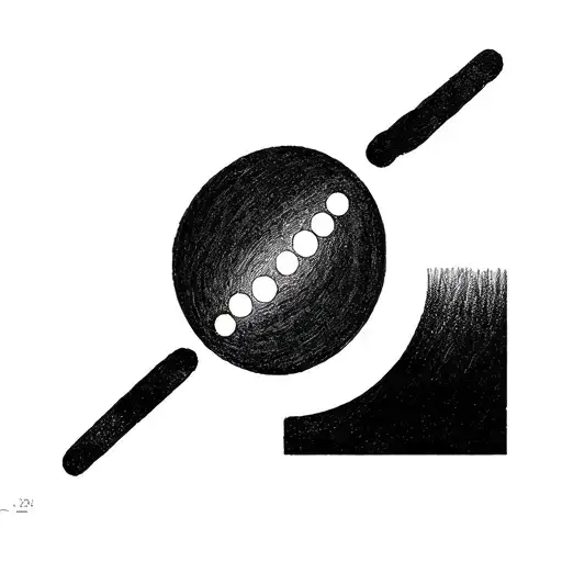 simple minimalist 1 line almost closed circle, with 9 dots filling the gap to complete the circle tattoo design idea