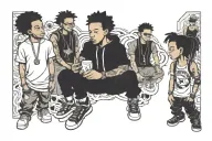 boondocks characters surrounded tattoo design idea