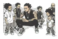 boondocks characters surrounded tattoo design idea
