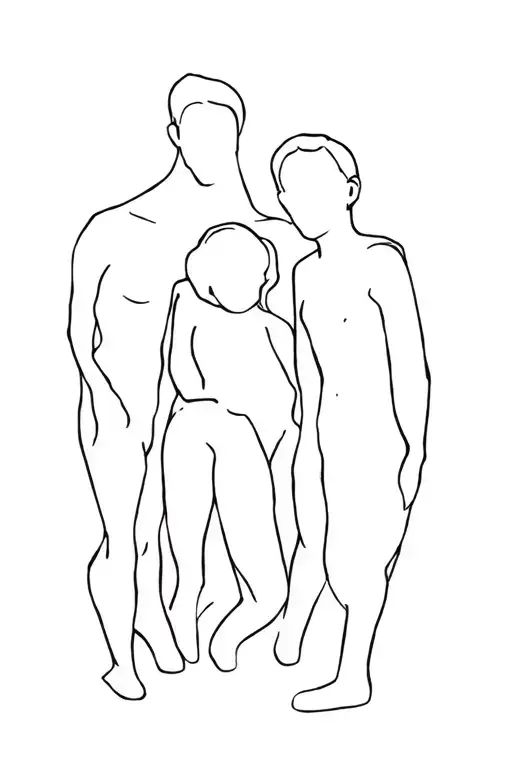 2 sons, 1 daughter, one son passed away. tattoo design idea