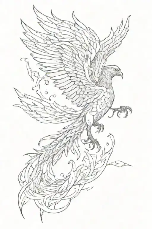 Phoenix Flying tattoo design idea