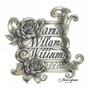 Williams in cursive writing tattoo design idea