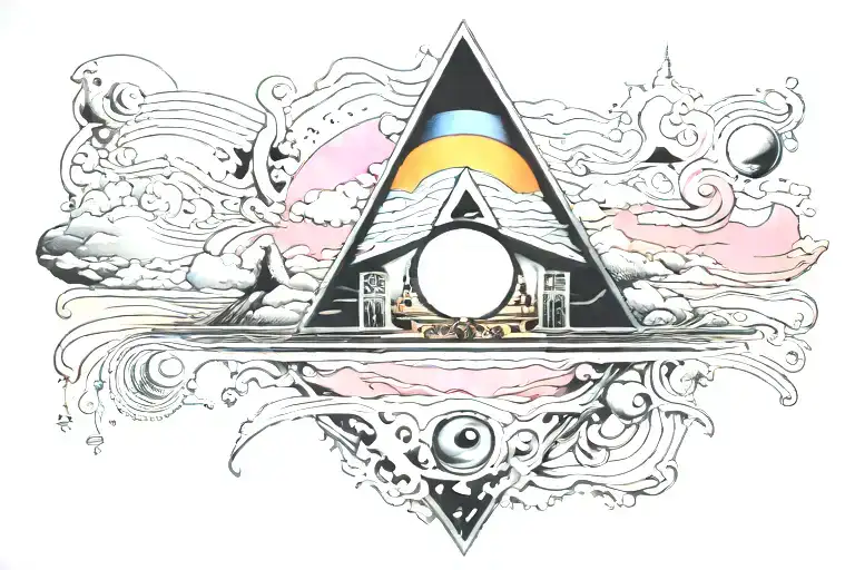 prisma de pink floyd tattoo design idea