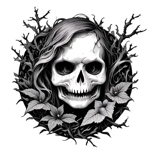 Spooky with nature inspired tattoo tattoo design idea
