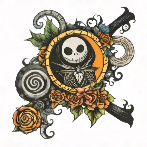 nightmare before Christmas theme tattoo design idea