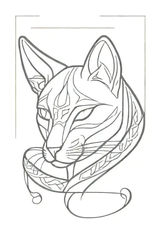 egyptian cat tattoo design idea