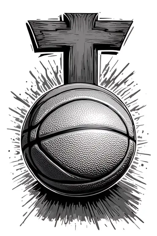 Cross, basketball, and mississippi tattoo design idea