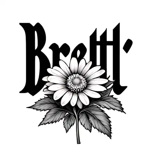 "Brett" aster flower tattoo design idea