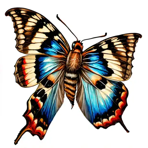 butterfly moth emerging tattoo design idea