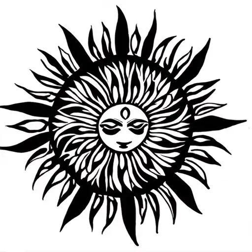 filipino sun tattoo design idea