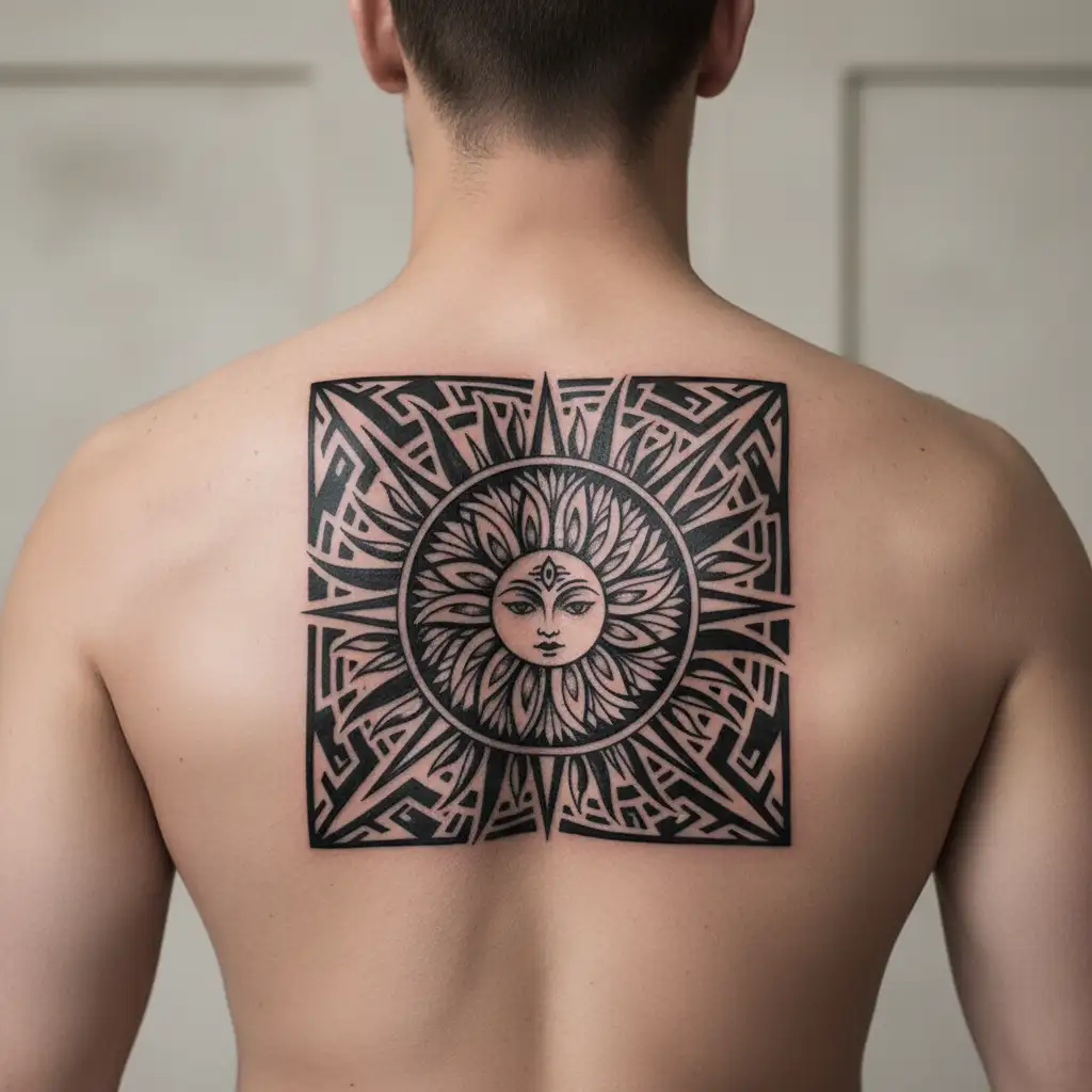 filipino sun tattoo design idea
