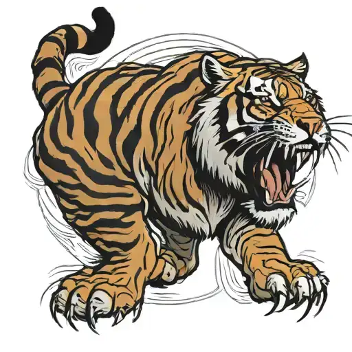 2003 big tiger tattoo design idea