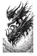 demons descending from the sky to earth tattoo design idea