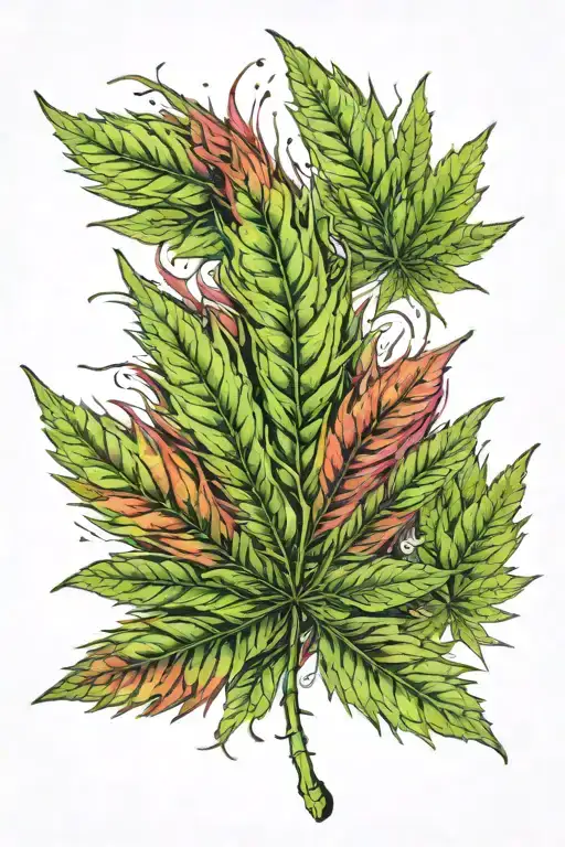 Marijuana leaf tattoo design idea