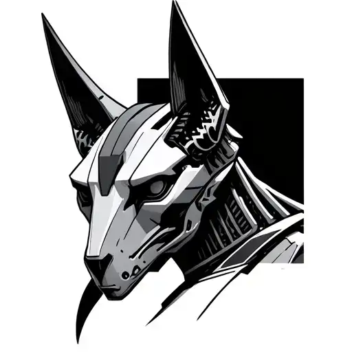 anubis robotic tattoo design idea