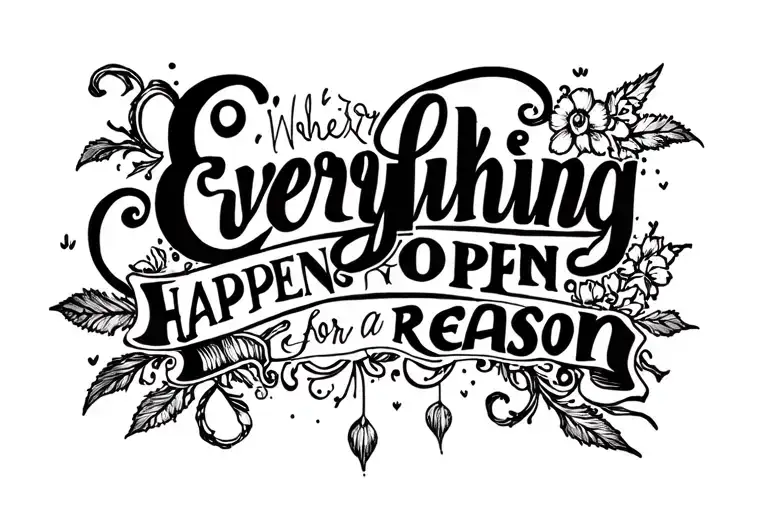 whether good or bad, everything happens for a reason  tattoo design idea