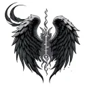 angel and devil wings, gemini zodiac sign tattoo design idea