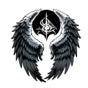 angel and devil wings, gemini zodiac sign tattoo design idea