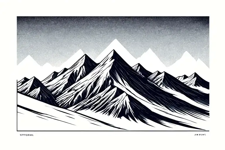 mountain range silhouette formed tattoo design idea