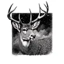 alive deer then dead one tattoo design idea