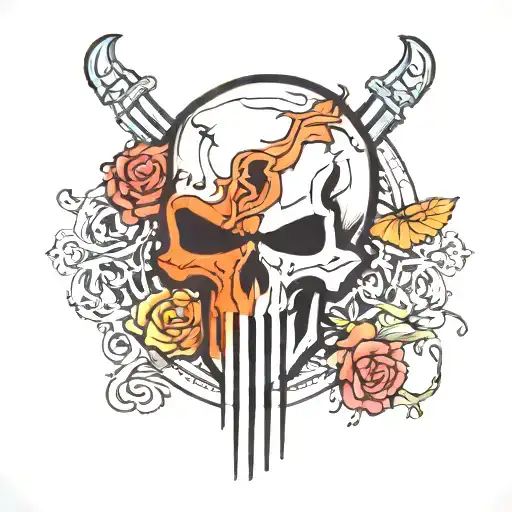 the punisher tattoo design idea