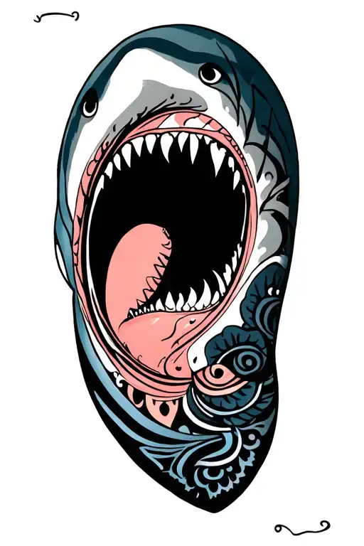shark mandala wrap tattoo design idea