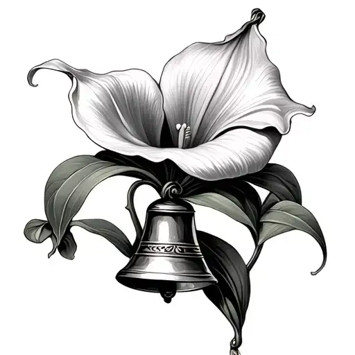 calla lily with Irish bells tattoo design idea