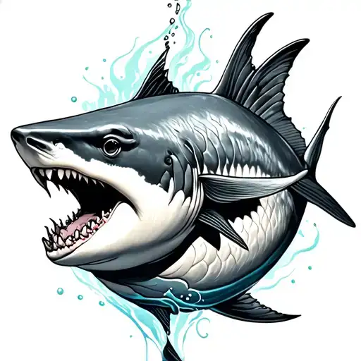 Pisces Shark tattoo design idea