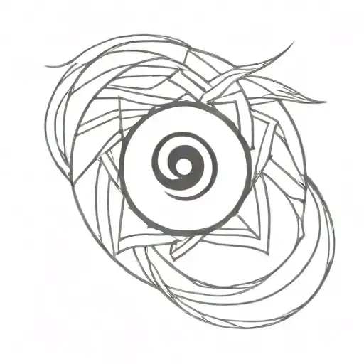 lion eye mandala yin yang symbol tattoo design idea