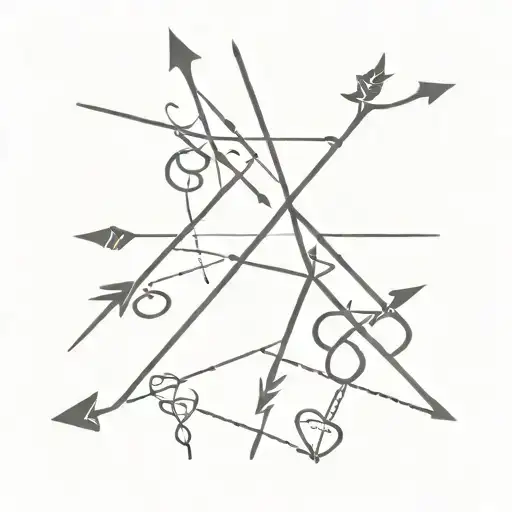 the words crisis and opportunity intertwined in arrows tattoo design idea