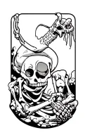 Cartoon skeleton diggin tattoo design idea