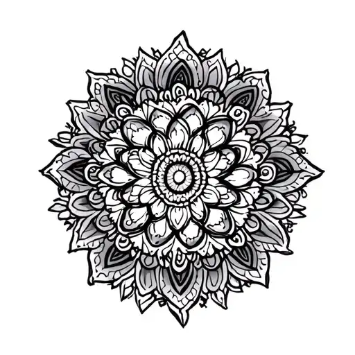 Mandala Left arm cuff tattoo design idea