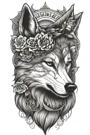 Wolf women tattoo design idea