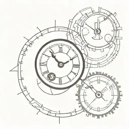 clock, clockwork, arabic digits tattoo design idea