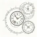 clock, clockwork, arabic digits tattoo design idea