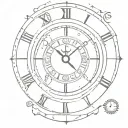 clock, clockwork, arabic digits tattoo design idea