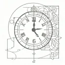 clock, clockwork, arabic digits tattoo design idea