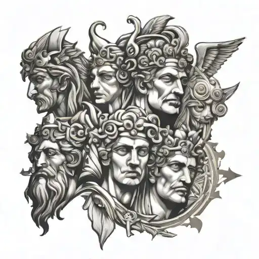4 stoic virtues tattoo design idea
