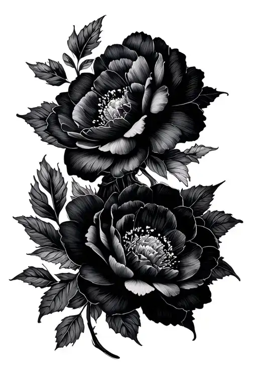"Cassidy & Ophelia" flowers intertwined tattoo design idea