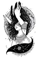 Virgin Shaka with Constellation tattoo design idea