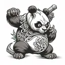 panda angry tattoo design idea