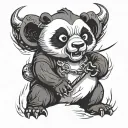 panda angry tattoo design idea