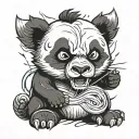 panda angry tattoo design idea