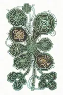 Shamrock shape made tattoo design idea
