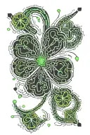 Shamrock shape made tattoo design idea
