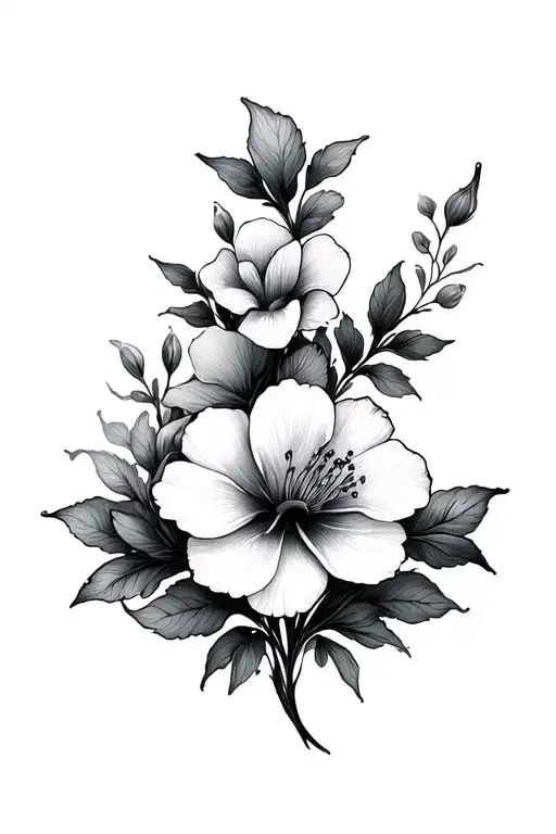 flowers theme tattoo design idea