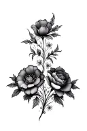flowers theme tattoo design idea