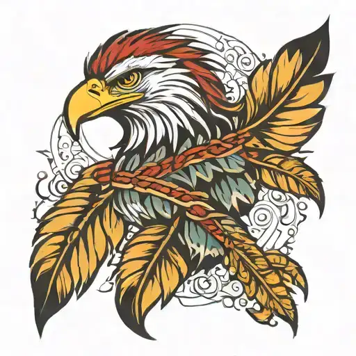 eagle feather  tattoo design idea