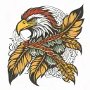eagle feather  tattoo design idea