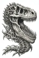 dinosaur skeleton tattoo design idea